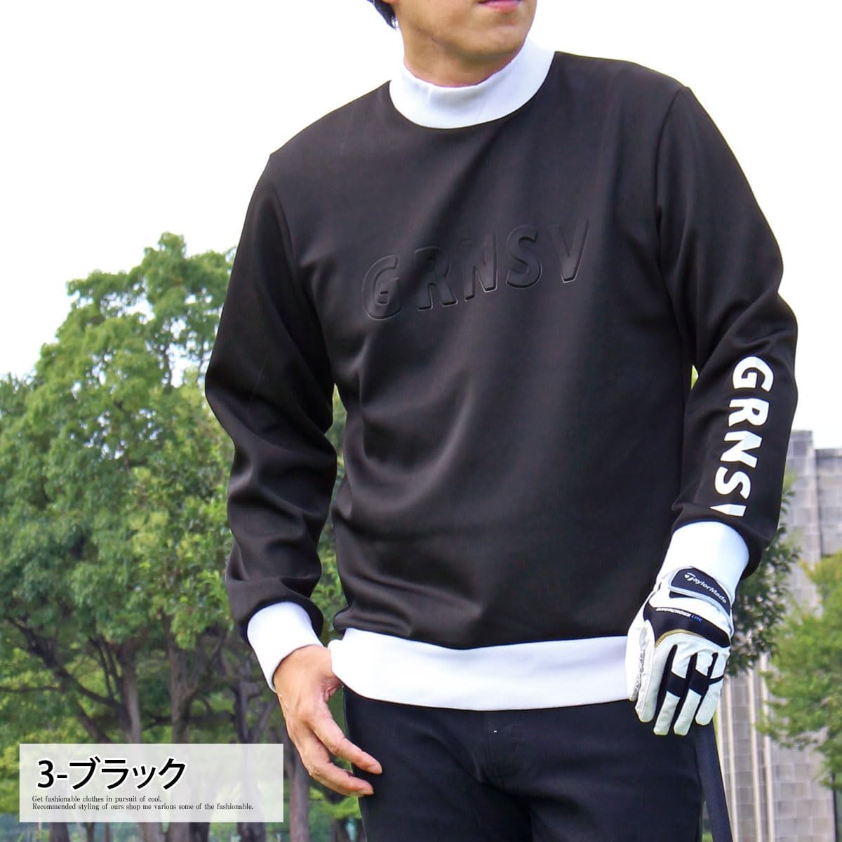 マルボンゴルフ モックネック トレーナー ハーフジップ トップス メンズ 緑L 緑色L マルボンゴルフ モックネック トレーナー ハーフジップ